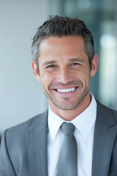 Man in suit smiling head and shoulders
