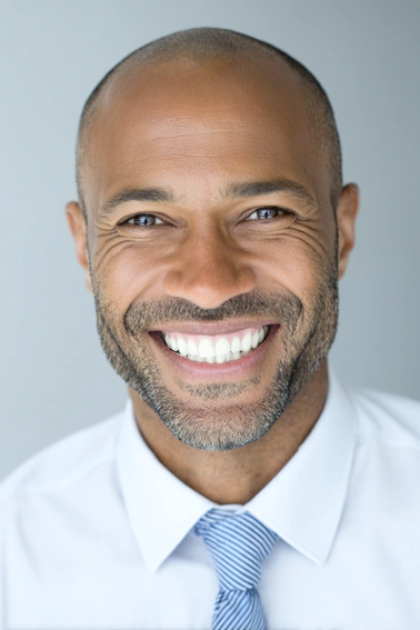 Smiling man head and shoulders image