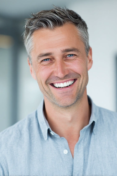 Smiling man head shoulders