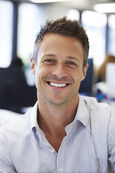 Smiling person at office